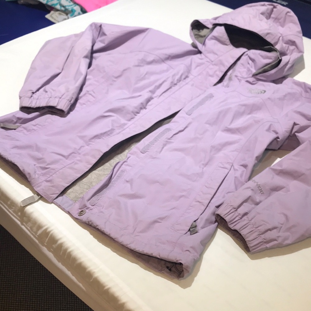 North Face raincoat.